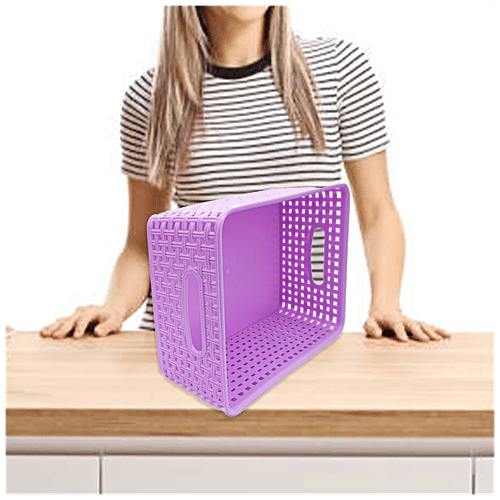 Jaycee Premium Tray - Plastic, Storage Organiser, For Multipurpose Use, Pastel Pink, 3 pcs  