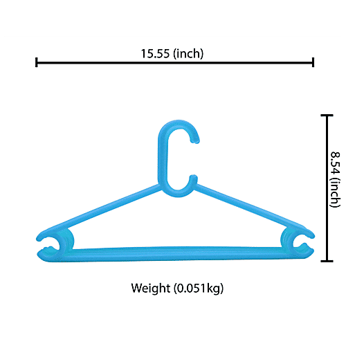 Jaycee Indian Hanger - Sturdy Design, Durable, For Shirts, Suits, Dresses, Coats, Blue, 6 pcs Sturdy Design
Durable
Sleek, Organised Look