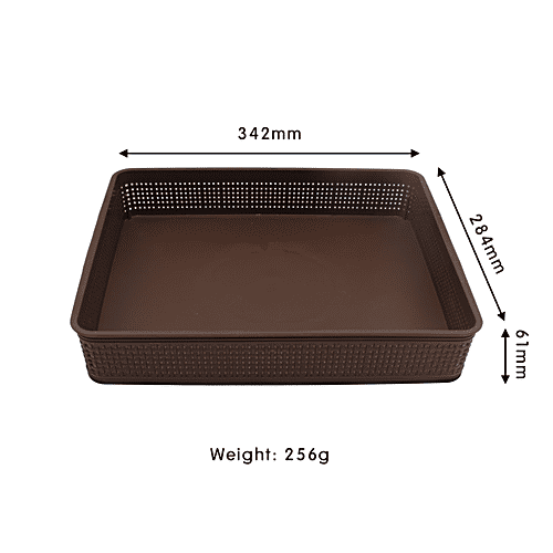 Jaycee Organizer - Premium, Plastic, Storage Box, For Multipurpose Use, Size 2, Dark Brown, 1 pc  