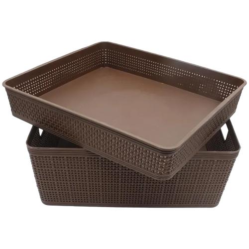 Jaycee Organizer - Premium, Plastic, Storage Box, For Multipurpose Use,  Size 2, Dark Brown, 1 pc