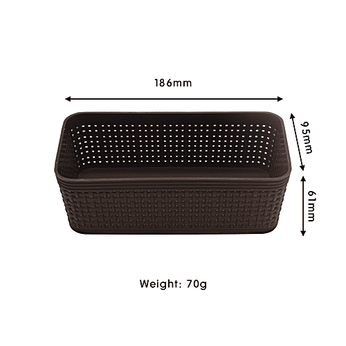 Jaycee Organizer - Premium, Plastic, Storage Box, For Multipurpose Use, Size 4, Dark Brown, 1 pc