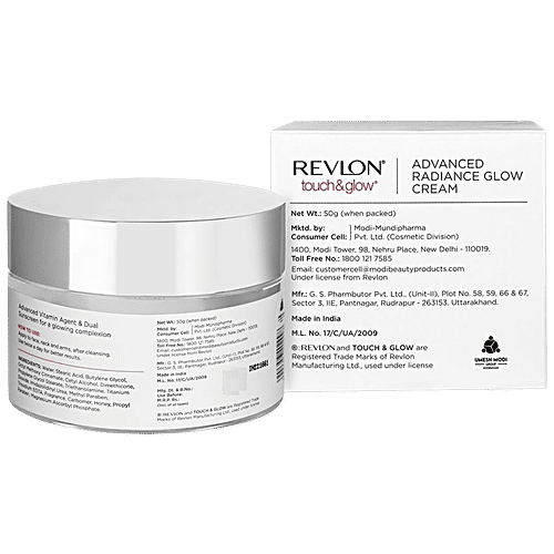 Revlon Touch & Glow - Advanced Radiance Glow Cream, With Hyaluronic Acid, Vitamin E, C & B5, 50 g  