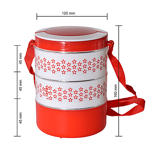 Buy Saura Twister Lunch/Tiffin Box Food Grade, Dishwasher Safe, BPA Free, Red Online at Best