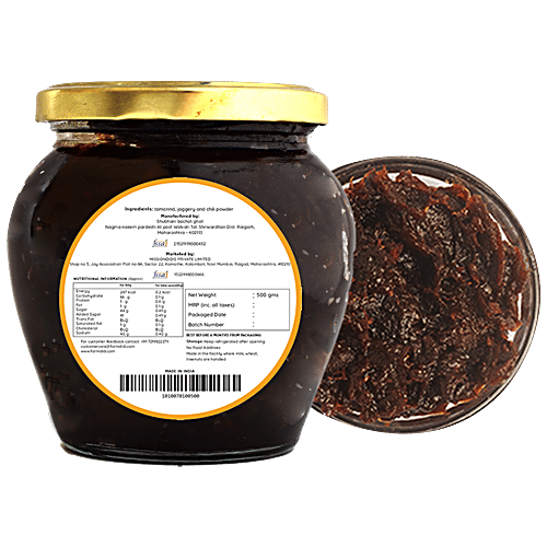 Farm Didi Imli & Gud Chutney - Sweet & Tangy Flavour, Oil Free, No Added Sugar/Preservatives, Homemade, 500 g  