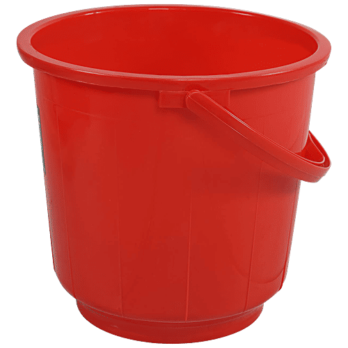 Cello Super Deluxe Bucket - Plastic, Red, Highly Durable, Long Lasting, 18 L