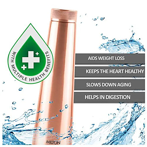 Milton Copper Delight Water Bottle - 99.9% Pure Copper, Increases Immunity, 1 L (1 pc)