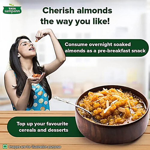 Tata Sampann California Almonds, 1 kg  Crunchy Nuts, Deluxe Size, Rich in Protein & Dietary Fibre, Rich in Magnesium & Phosphorus