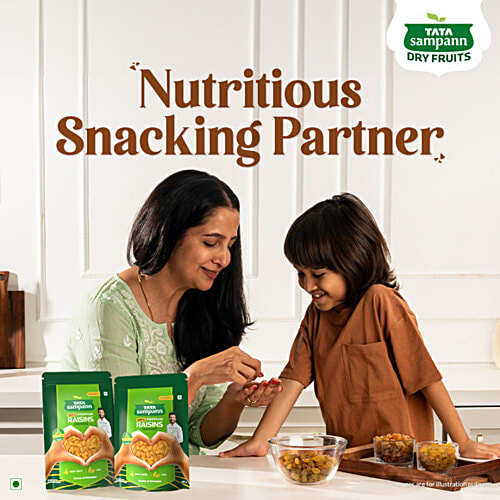 Tata Sampann Premium Raisins/Kishmish - Seedless, 500 g Crunchy Nuts, Source of Potassium, Long & Flavourful
