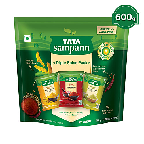 Tata Sampann Triple Spice Combo Pack with Natural Oils, Monthly Value Pack, 600 g (Pack of 3) 