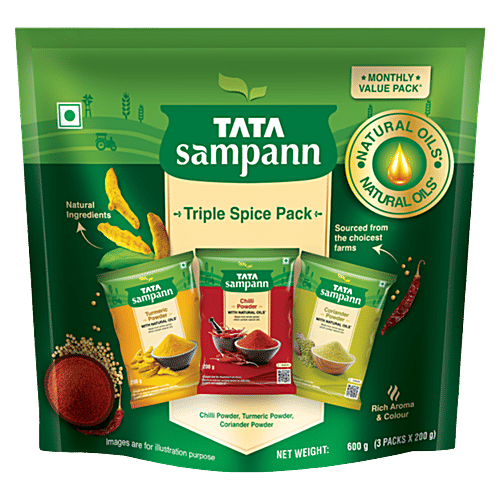 Tata Sampann Triple Spice Combo Pack with Natural Oils, Monthly Value Pack, 600 g (Pack of 3) 