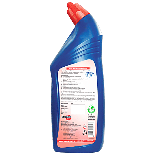 Stanfresh Super 6 In 1 Toilet Cleaner - Kills 99.9% Germs, Leaves Shiny Clean Finish, Rose World, 1 L (Pack of 2) 