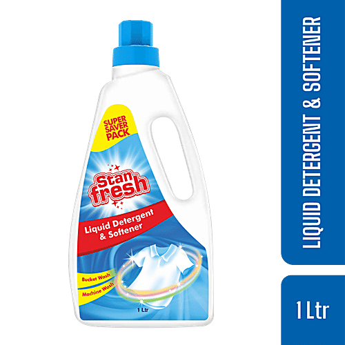 Stanfresh Liquid Detergent & Softener - Safe On Hands, Clothes, For Bucket & Machine Wash, 1 L  