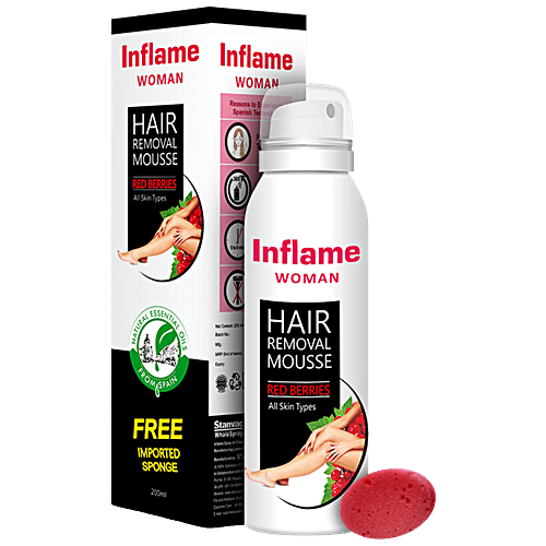 Buy Inflame Woman Hair Removal Mousse Red Berries, For All Skin Types Online at Best Price of