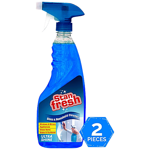 Stanfresh Glass & Household Cleaner - Provides Ultra Shine, For Mirrors, Slabs, Surfaces, 500 ml (Pack of 2)