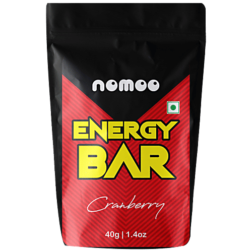 NOMOO Energy Bar - Cranberry, Dairy Free, Nut Based Snacks, All Natural, No Added Sugar, Vegan, 40 g