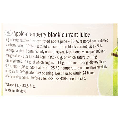 Vita Apple Cranberry Blackcurrant Juice - Fat Free, 1 L