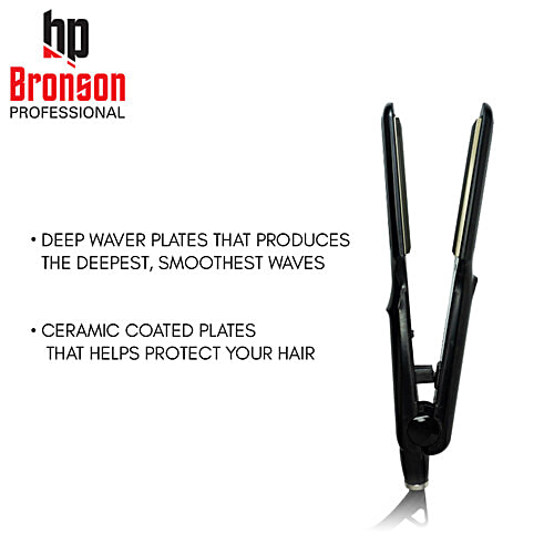 Bronson professional Hair Crimper With Temperature Controller - Quick & Convenient, Black, 1 pc