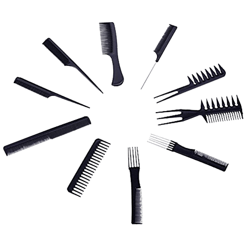 Bronson professional Comb Set - Anti-Static, Fine Teeth, Lightweight, For Styling & Detangling Hair, 10 pcs  
