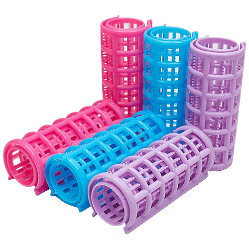 Bronson professional Hair Roller/Curler Clips - Lightweight, 25mm, Multicolour, 10 pcs  