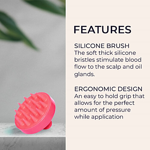 Bronson professional Scalp massager & Shampoo Brush - Silicone Bristles, Easy To Handle, Rose Pink, 1 pc  