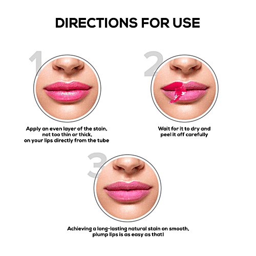 Renee Lip Peel Off Stain - With Vitamin E, Almond Oil, Highly Pigmented, Natural Tint, 15 g Pink Me