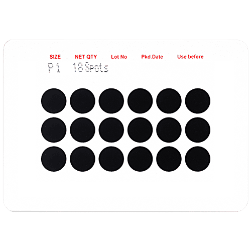 Eyetex Pallavi Kumkum Spot/Bindi 3 In 1 - P1, Black, Skin Friendly, 18 pcs (Pack of 15) 