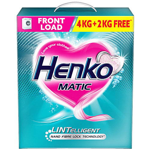 Henko Matic Front Load Detergent Powder, 4 kg (Get 2 kg Free) 