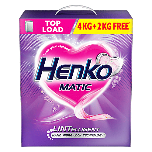 Henko Matic Top Load Detergent Powder, 4 kg (Get 2 kg Free) 