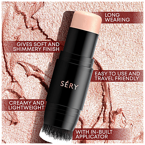 Sery Flash Lite Highlighter Stick - With In-Built Applicator, Long Wear, Creamy, Lightweight, 7.5 g H2 Sunbeam 
