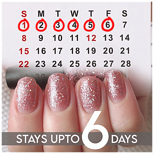 Sery Color Flirt Nail Paint Glitter - High Glossy Shine, Chip Resistant, Party Rose Gold, 10 ml Copper Glitter 