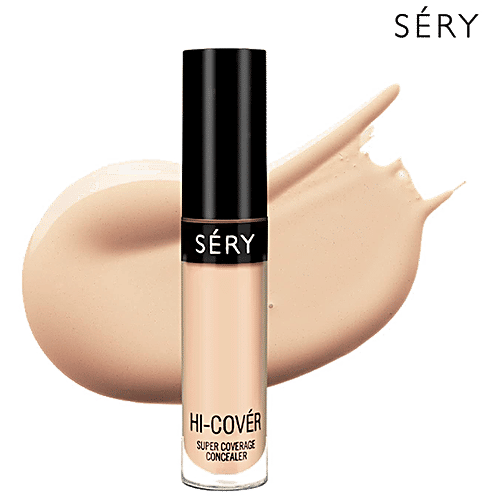 Sery Hi-Cover Super Coverage Concealer - Long-Lasting, Highly Pigmented, Matte Finish, 5 ml Porcelain 