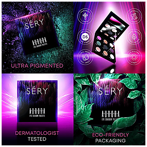 Sery Aurora Eye Shadow Palette - 9 In 1 Matt, Hi-Sheen & Shimmer Shades, Ultra Pigmented, 9.9 g Beyond Beauty EPS-2 