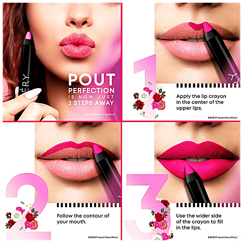 Sery Soft Matte Lip Crayon - Creamy, Long-Lasting, Lightweight, Transfer-Proof, 2.4 g Always Brown 