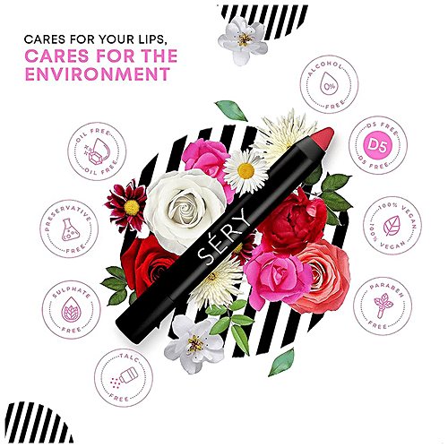 Sery Soft Matte Lip Crayon - Creamy, Long-Lasting, Lightweight, Transfer-Proof, 2.4 g Always Brown 