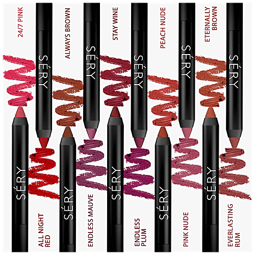 Sery Soft Matte Lip Crayon - Creamy, Long-Lasting, Lightweight, Transfer-Proof, 2.4 g Always Brown 