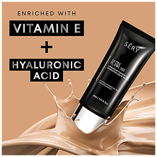 Sery Satin Flawless Longwear Foundation - Velvety Finish, Medium Coverage, Lightweight, 30 ml Tan 