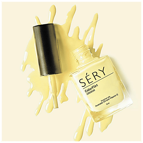 Sery Color Flirt Nail Paint - Glossy, Quick Dry, Chip Resistant & Long-Lasting, 10 ml Lemonade 