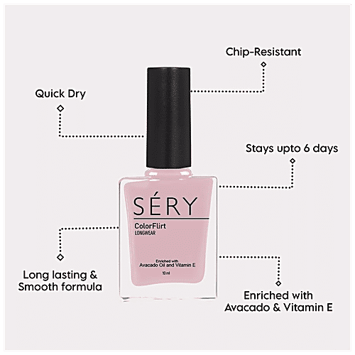 Sery Color Flirt Nail Paint - Glossy, Quick Dry, Chip Resistant & Long-Lasting, 10 ml Marshmellow 