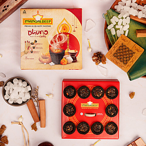Mangaldeep Dhuno Cups - Ready-To-Use Authentic Dhunachi Experience, Long Lasting, 12 pcs (Get 1 Dhuno Holder Free) Authentic Dhunachi Experience
 Long Lasting