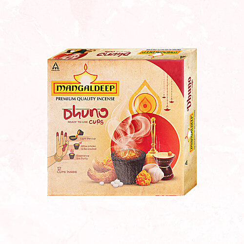 Mangaldeep Dhuno Cups - Ready-To-Use Authentic Dhunachi Experience, Long Lasting, 12 pcs (Get 1 Dhuno Holder Free) Authentic Dhunachi Experience
 Long Lasting