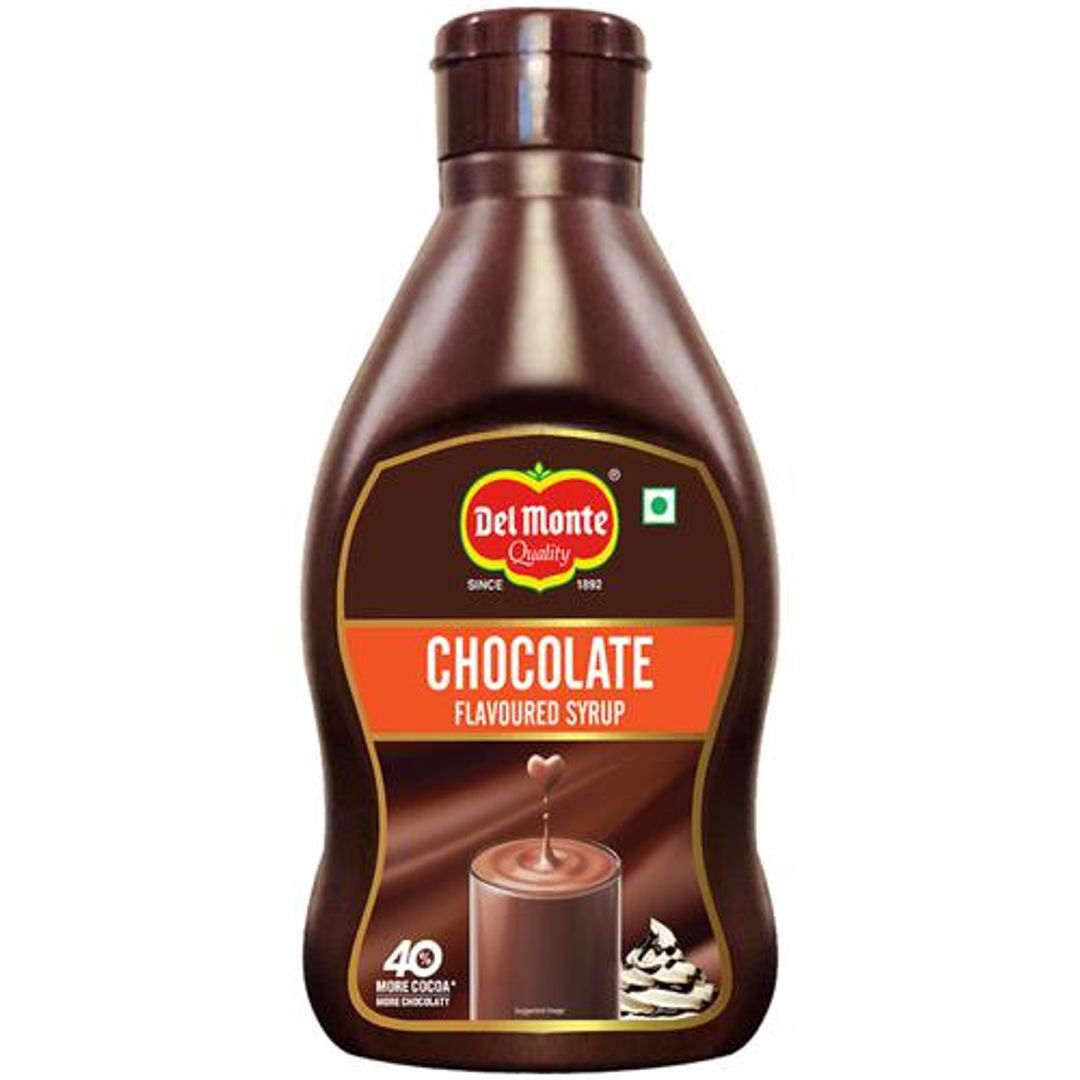 Del Monte  Chocolate Flavoured Syrup - 40% More Chocolaty, Rich Taste, Thick Texture, 600 g 