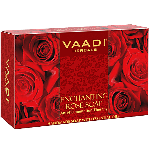 Vaadi Herbals Enchanting Rose Soap With Mulberry Extract - Handmade, Prevents Pigmentation, 75 g  