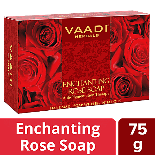 Vaadi Herbals Enchanting Rose Soap With Mulberry Extract - Handmade, Prevents Pigmentation, 75 g  