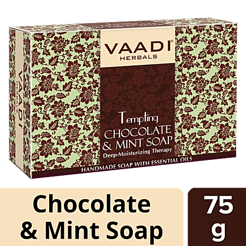 Vaadi Herbals Tempting Chocolate & Mint Soap - Handmade, Deep Moisturising Therapy, 75 g