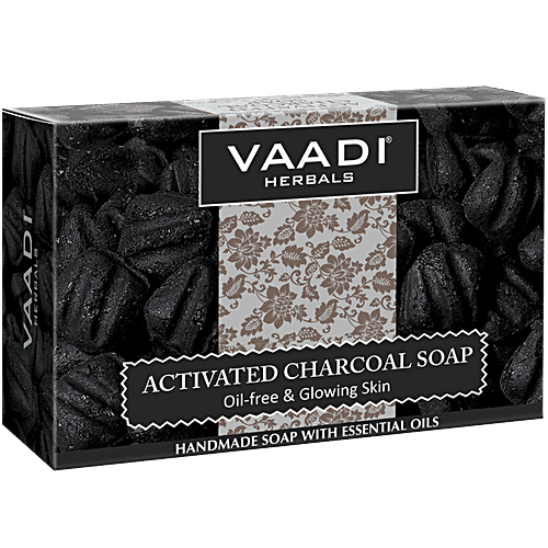 Buy Vaadi Herbals Activated Charcoal Soap Handmade, OilFree, For Glowing Skin Online at Best