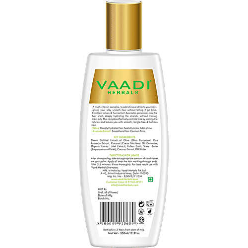 Vaadi Herbals Superbly Smoothing Olive Conditioner With Avocado Extract - Controls Frizz, 350 ml  