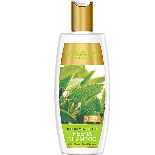 Vaadi Herbals Superbly Smoothing Heena Shampoo With Green Tea Extracts - Paraben Free, 350 ml