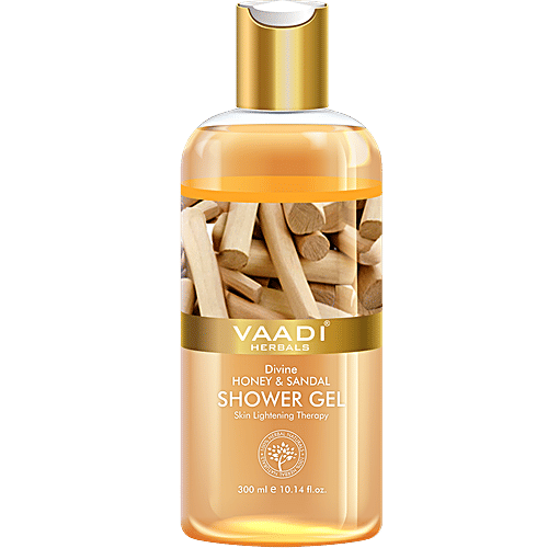 Vaadi Herbals Divine Honey & Sandal Shower Gel - Lightens The Skin, Unclogs Pores, 300 ml  