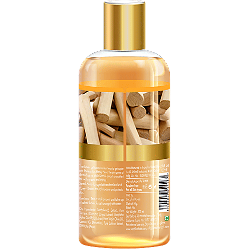 Vaadi Herbals Divine Honey & Sandal Shower Gel - Lightens The Skin, Unclogs Pores, 300 ml  