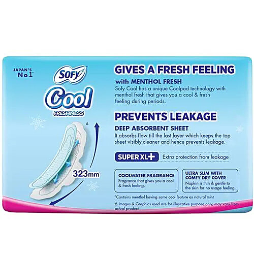 Buy Sofy Cool Freshness Sanitary Pads Menthol Fresh, Ultra Slim